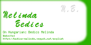 melinda bedics business card